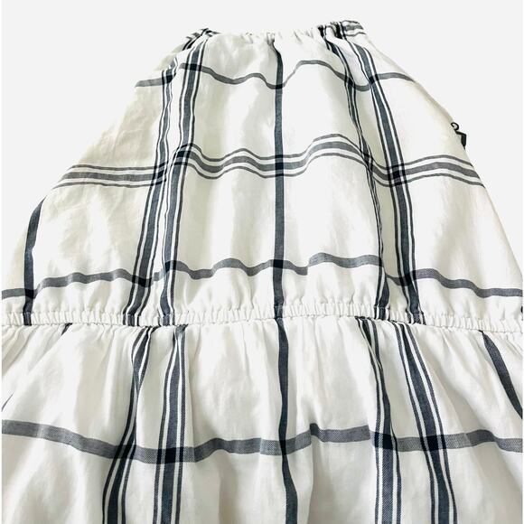 FOREVER 21 SLEEVELESS HALTER FIT & FLARE WAIST DRESS, WOMENS, L, BLACK/WHITE GEO - Picture 2 of 11